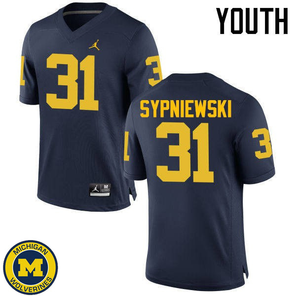 Youth Michigan Wolverines #31 Scott Sypniewski Navy Fashion Football Jersey